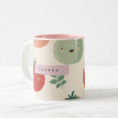 Personalisierte Niedliche Kawaii Pastel Tomato Ges Zweifarbige Tasse (Vorderseite Links)