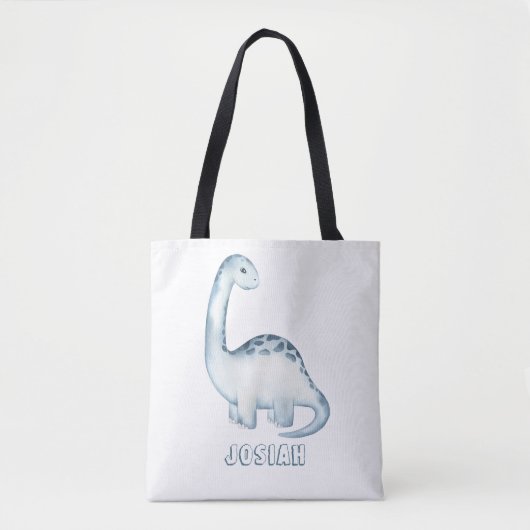 Personalisierte Niedliche Kinder Blue Dinosaurier Tasche (Vorderseite)