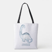 Personalisierte Niedliche Kinder Blue Dinosaurier Tasche (Rückseite)