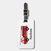 Personalisierte Niedliche Kinder Red Firecar Gepäc Gepäckanhänger (Vorderseite vertikal)