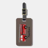 Personalisierte Niedliche Kinder Red Firecar Gepäc Gepäckanhänger (Vorderseite vertikal)