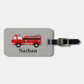 Personalisierte Niedliche Kinder Red Firecar Gepäc Gepäckanhänger (Vorderseite horizontal)