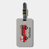 Personalisierte Niedliche Kinder Red Firecar Gepäc Gepäckanhänger (Vorderseite vertikal)