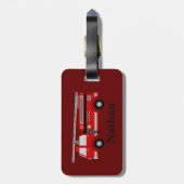 Personalisierte Niedliche Kinder Red Firecar Gepäc Gepäckanhänger (Rückseite vertikal)