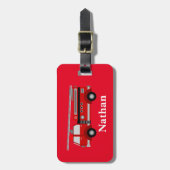 Personalisierte Niedliche Kinder Red Firecar Gepäc Gepäckanhänger (Vorderseite vertikal)