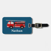 Personalisierte Niedliche Kinder Red Firecar Gepäc Gepäckanhänger (Vorderseite horizontal)