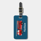 Personalisierte Niedliche Kinder Red Firecar Gepäc Gepäckanhänger (Vorderseite vertikal)