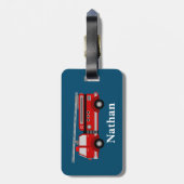 Personalisierte Niedliche Kinder Red Firecar Gepäc Gepäckanhänger (Rückseite vertikal)