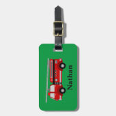 Personalisierte Niedliche Kinder Red Firecar Gepäc Gepäckanhänger (Vorderseite vertikal)