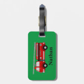 Personalisierte Niedliche Kinder Red Firecar Gepäc Gepäckanhänger (Rückseite vertikal)