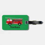 Personalisierte Niedliche Kinder Red Firecar Gepäc Gepäckanhänger (Rückseite horizontal)