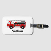 Personalisierte Niedliche Kinder Red Firecar Gepäc Gepäckanhänger (Vorderseite (Horizontal))