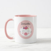 Personalisierte Niedliche Kinder Rosa Valentine Ka Tasse (Links)