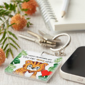 Personalisierte Niedliche Kinder Tiger-Valentinsta Schlüsselanhänger (Vorderseite rechts)