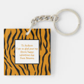 Personalisierte Niedliche Kinder Tiger-Valentinsta Schlüsselanhänger (Rückseite)