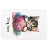 Personalisierte Niedliche Kitten mit Ball of Yarn Magnet (Horizontal)