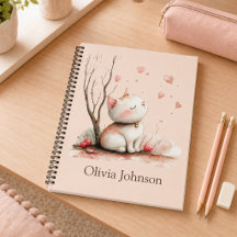 Personalisierte Niedliche Kitten mit Herz-Notebook