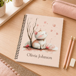 Personalisierte Niedliche Kitten mit Herz-Notebook Notizblock