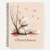 Personalisierte Niedliche Kitten mit Herz-Notebook Notizblock (Vorderseite)