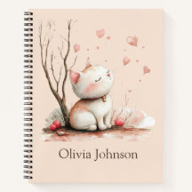 Personalisierte Niedliche Kitten mit Herz-Notebook