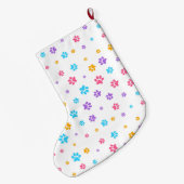 Personalisierte Niedliche Kitten Paw Print Großer Weihnachtsstrumpf (Rückseite (Hängend))