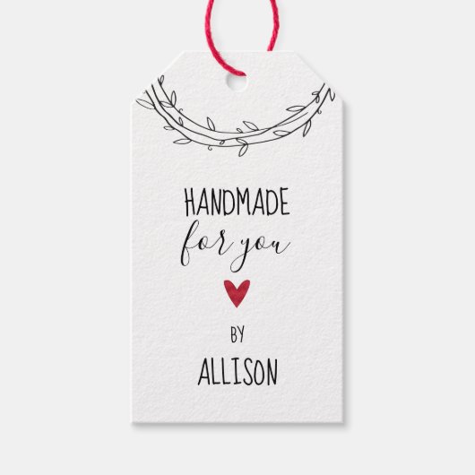 Personalisierte Niedliche Kraft "Handmade for You" Geschenkanhänger (Vorderseite)