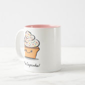 Personalisierte niedliche Kuchen-Tasse Zweifarbige Tasse (Vorderseite Links)
