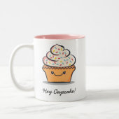 Personalisierte niedliche Kuchen-Tasse Zweifarbige Tasse (Links)