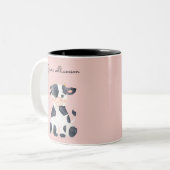Personalisierte niedliche Kuh-Rosa-Mädchen Zweifarbige Tasse (Vorderseite Links)