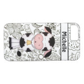 Personalisierte Niedliche Kuh und Garten, schwarz  Case-Mate iPhone Hülle (Rückseite (Horizontal))
