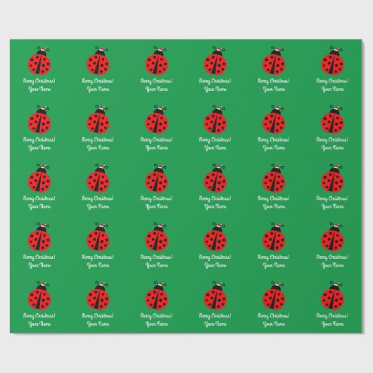 Personalisierte niedliche Ladybird-Kinder Weihnach Geschenkpapier (Flach)