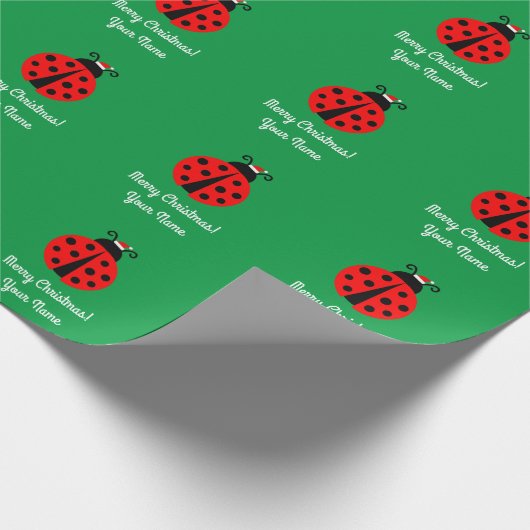 Personalisierte niedliche Ladybird-Kinder Weihnach Geschenkpapier (Ecke)