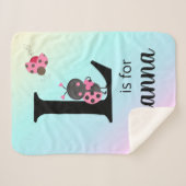 Personalisierte Niedliche Ladybugs Sherpadecke (Vorderseite (Horizontal))