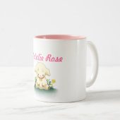 Personalisierte niedliche Lamm-Tasse - Rosa Zweifarbige Tasse (VorderseiteRechts)