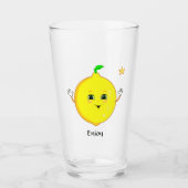 Personalisierte Niedliche Lemon & Star Glas (Vorderseite)