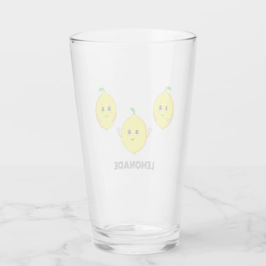 Personalisierte Niedliche Lemonen Glas (Rückseite)
