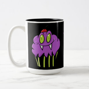 Personalisierte Niedliche Lila Vampire Cupcake Tas Zweifarbige Tasse