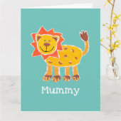 Personalisierte Niedliche Löwentageskarte Karte (Gelbe Blume)