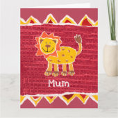 Personalisierte Niedliche Löwentageskarte Karte (Vorderseite)