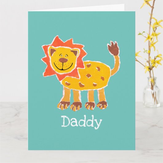 Personalisierte Niedliche Löwentagskarte Karte (Gelbe Blume)