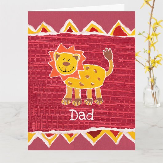 Personalisierte Niedliche Löwentagskarte Karte (Gelbe Blume)