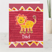 Personalisierte Niedliche Löwentagskarte Karte (Vorderseite)