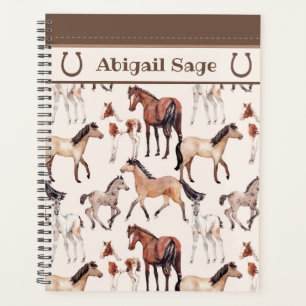 Personalisierte Niedliche Mares und Foals Pferd Planer