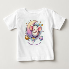 Personalisierte Niedliche Maus Schlafen auf einem  Baby T-shirt