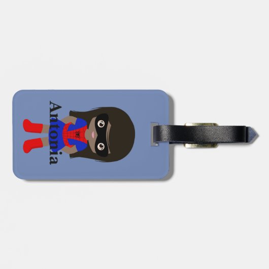 Personalisierte Niedliche Mini Spidergirl Kinder G Gepäckanhänger (Rückseite horizontal)