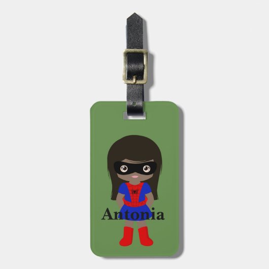 Personalisierte Niedliche Mini Spidergirl Kinder G Gepäckanhänger (Vorderseite vertikal)