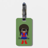 Personalisierte Niedliche Mini Spidergirl Kinder G Gepäckanhänger (Rückseite vertikal)