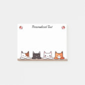 Personalisierte Niedliche Neugierige Katzen Post-it Klebezettel (Vorderseite)