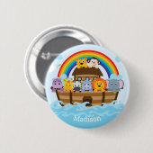Personalisierte Niedliche Noah's Ark Baby Shower T Button (Vorne & Hinten)