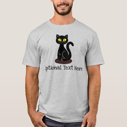 Personalisierte Niedliche oder sonnige Schwarzkatz T-Shirt (Vorderseite)